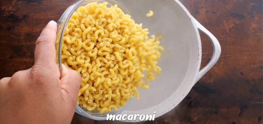 Cooking the macaroni.