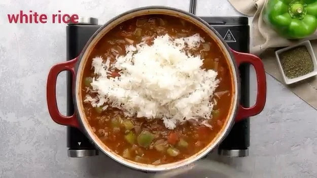 White rice added.