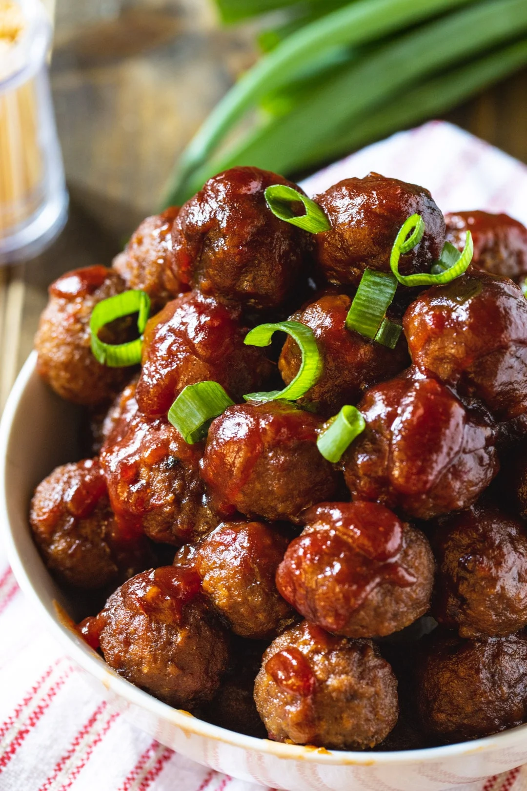 Cranberry Meatballs in a bowl.