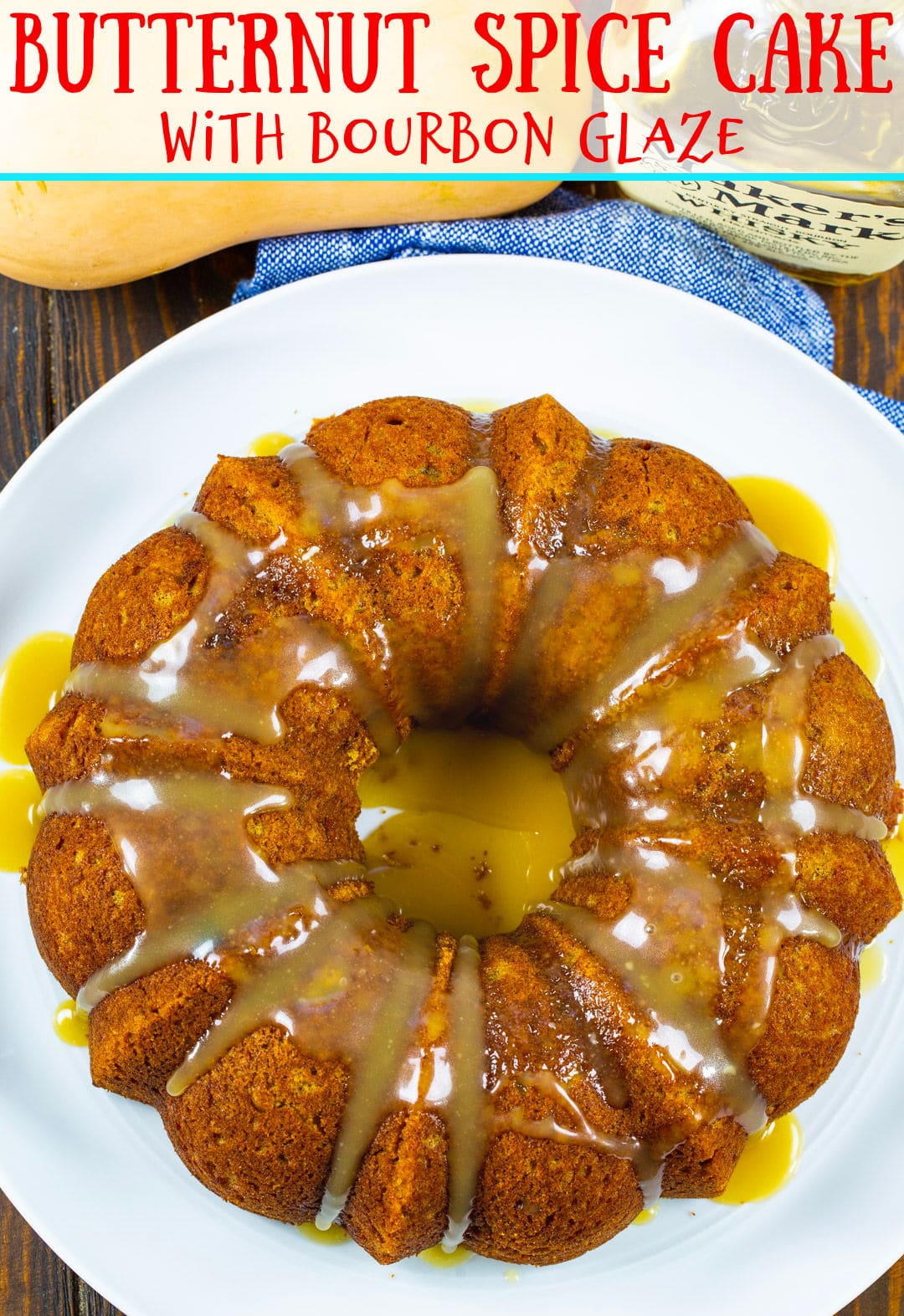 Overhead of whole spice cake.