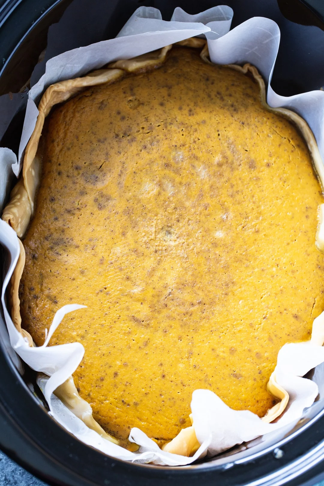 Pumpkin Pie in a slow cooker.