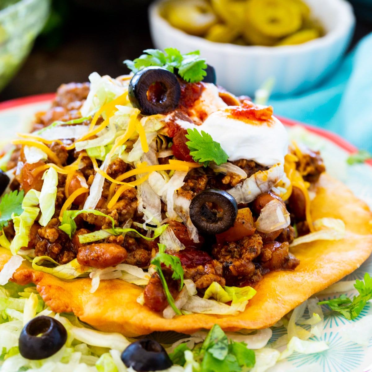 Fry Bread Taco on a plate.