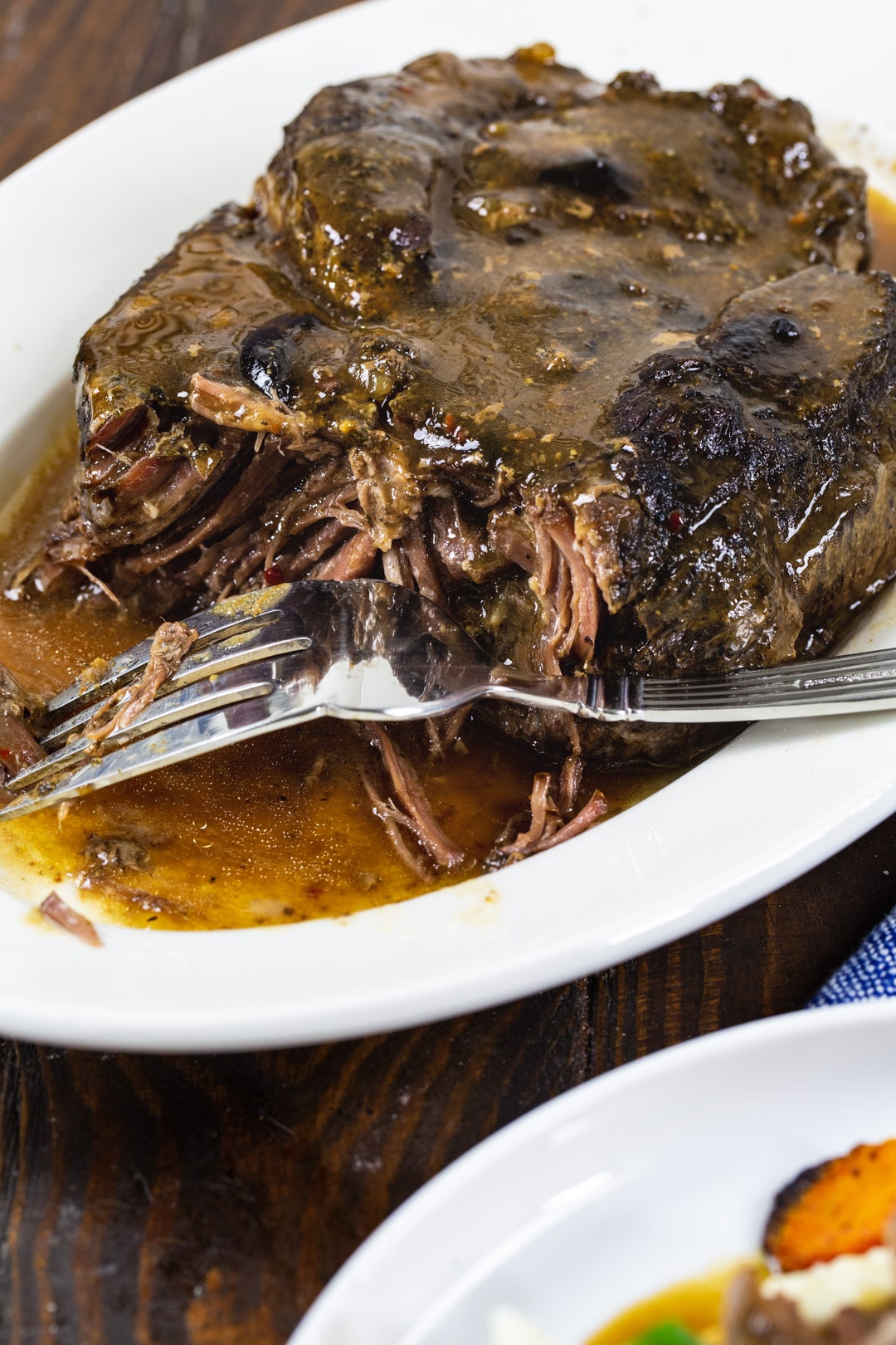 Slow Cooker 3-Packet Pot Roast on a serving platter.