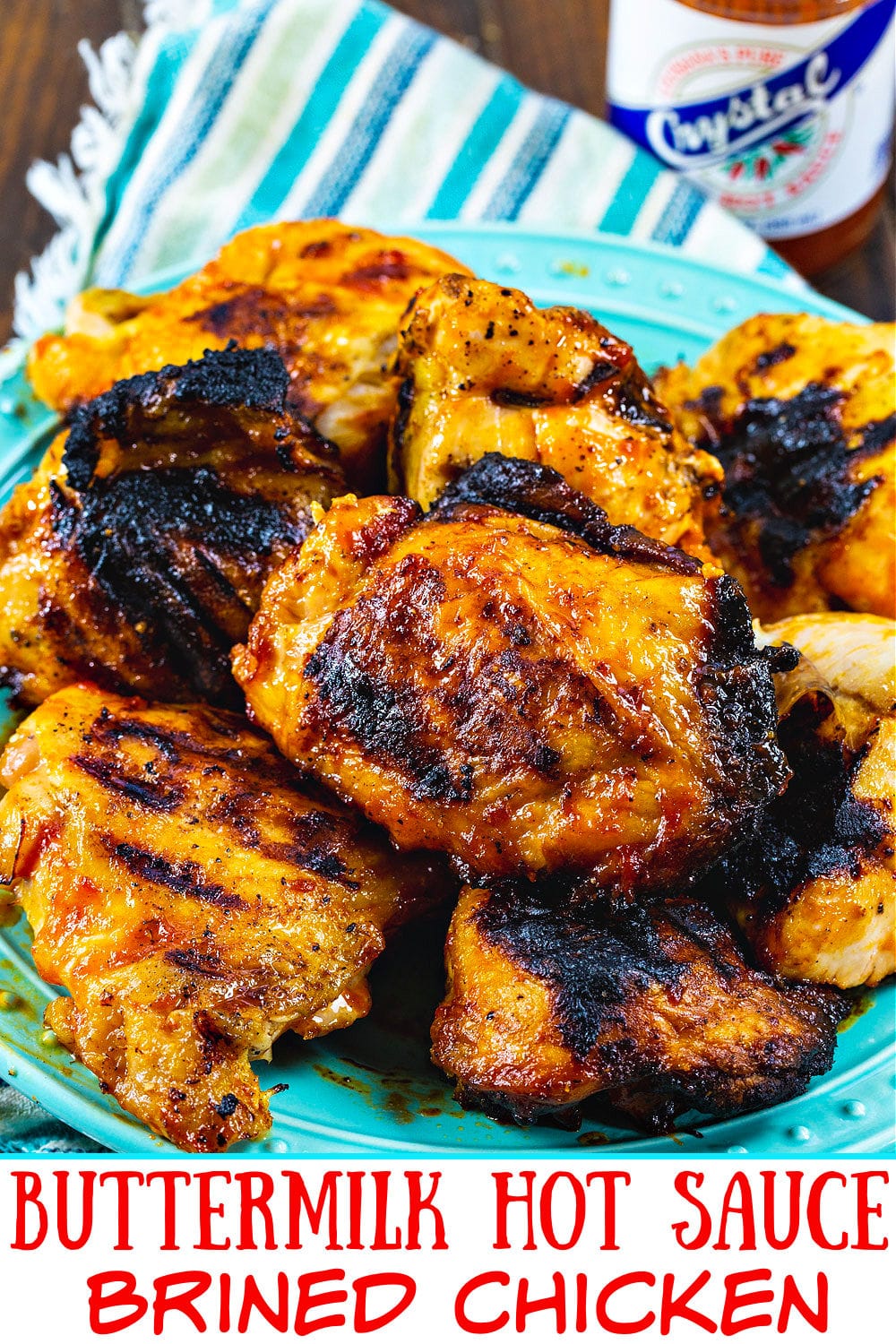 Buttermilk Hot Sauce Brined Chicken on a plate.