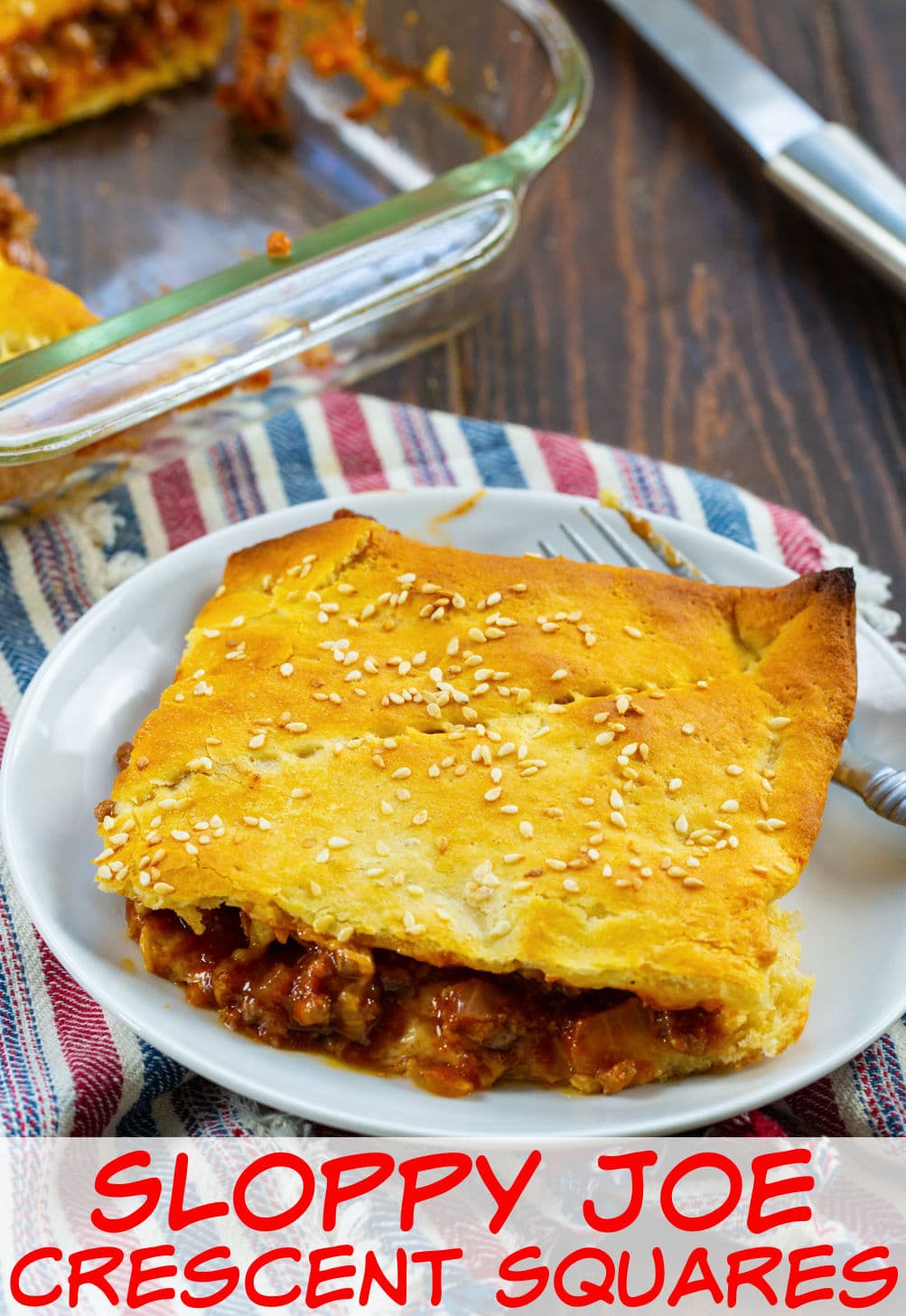 Sloppy Joe Crescent Square on a plate.