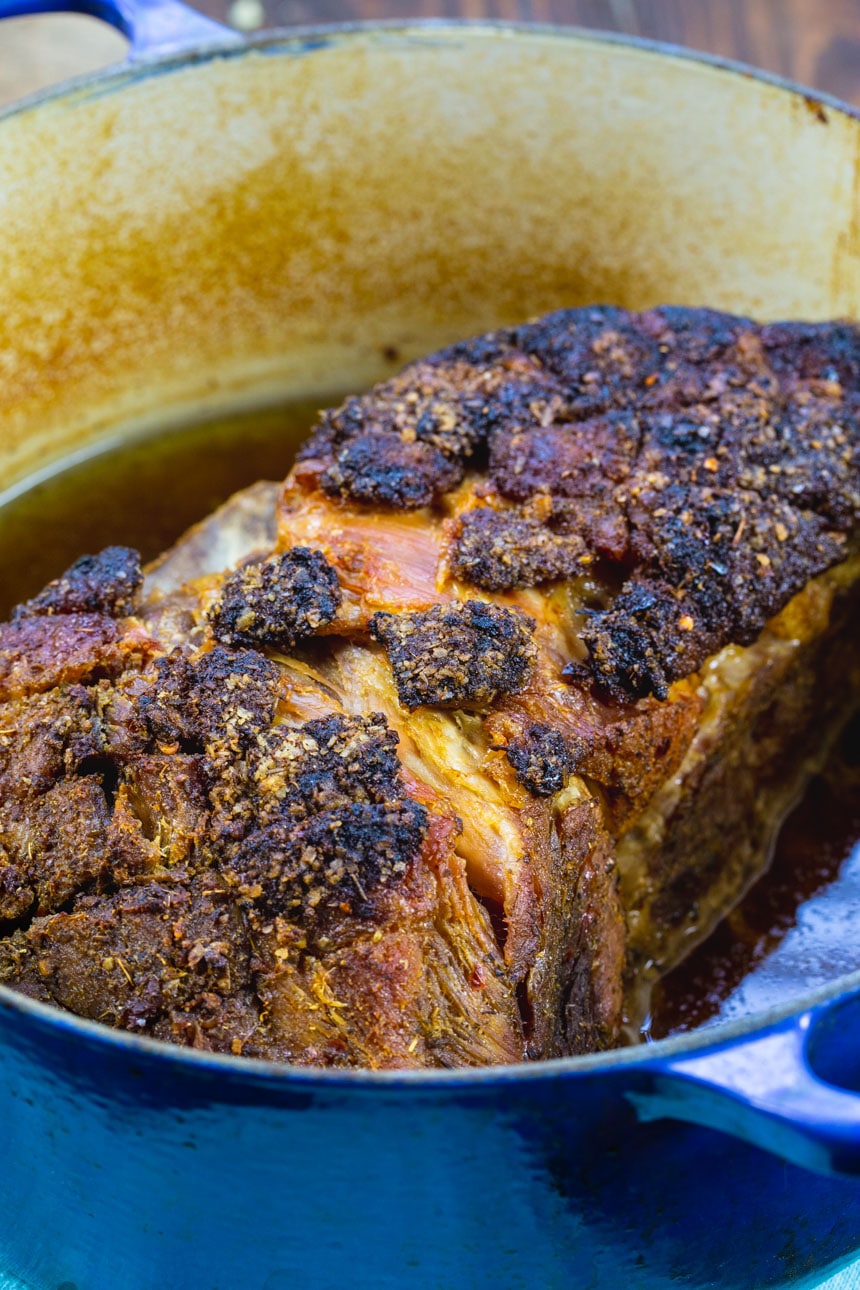 Cuban Pork Roast in Dutch oven.