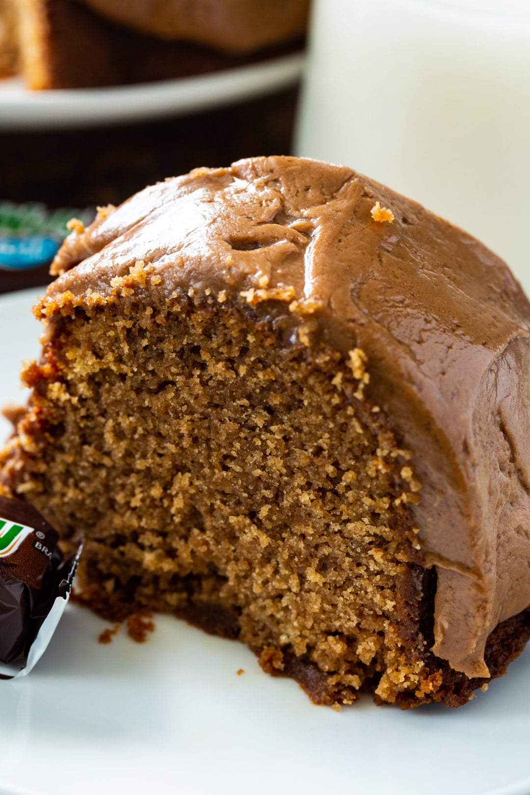 Close-up of slice of pound cake.