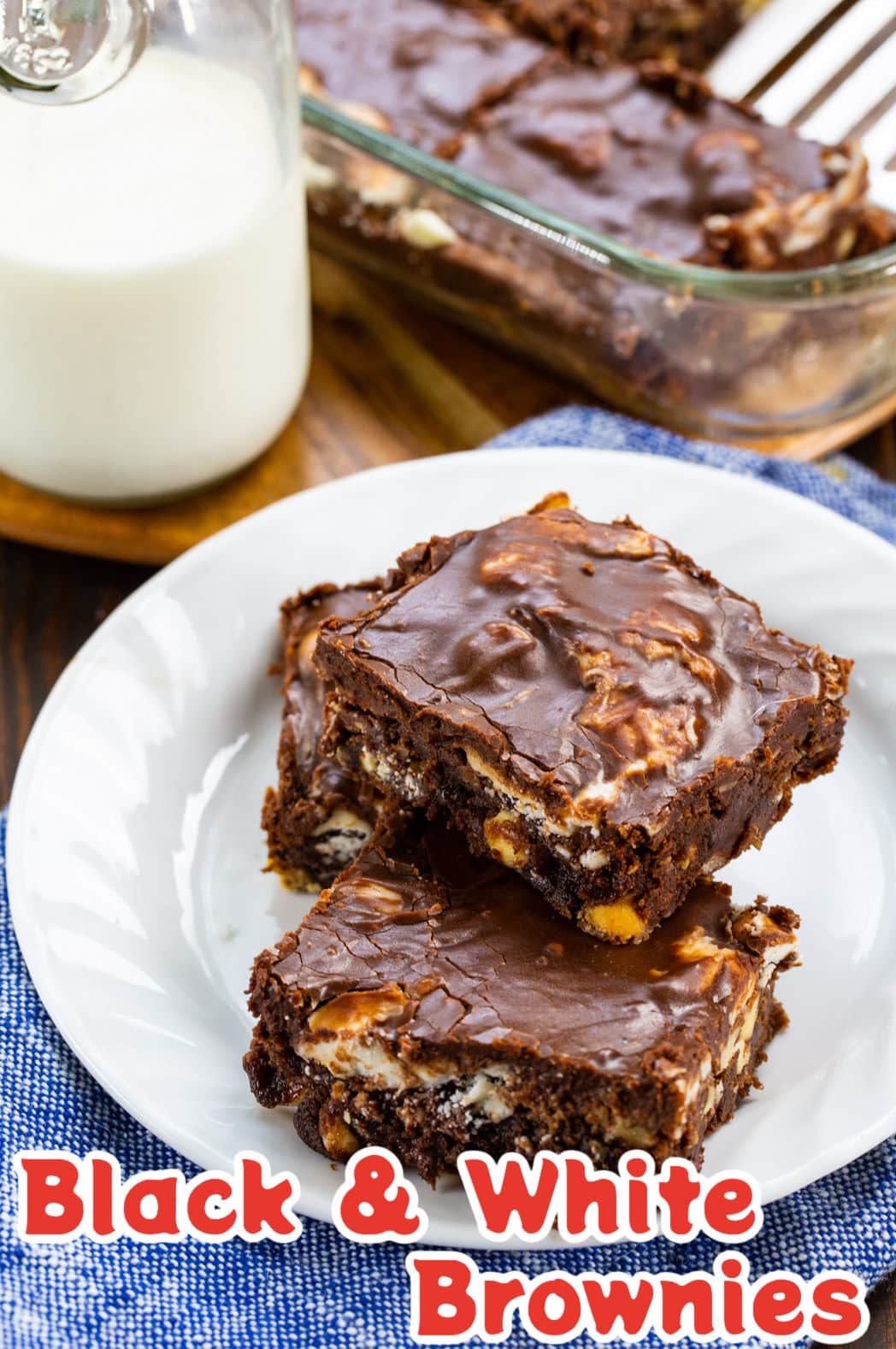 Black and White Brownies on a plate.