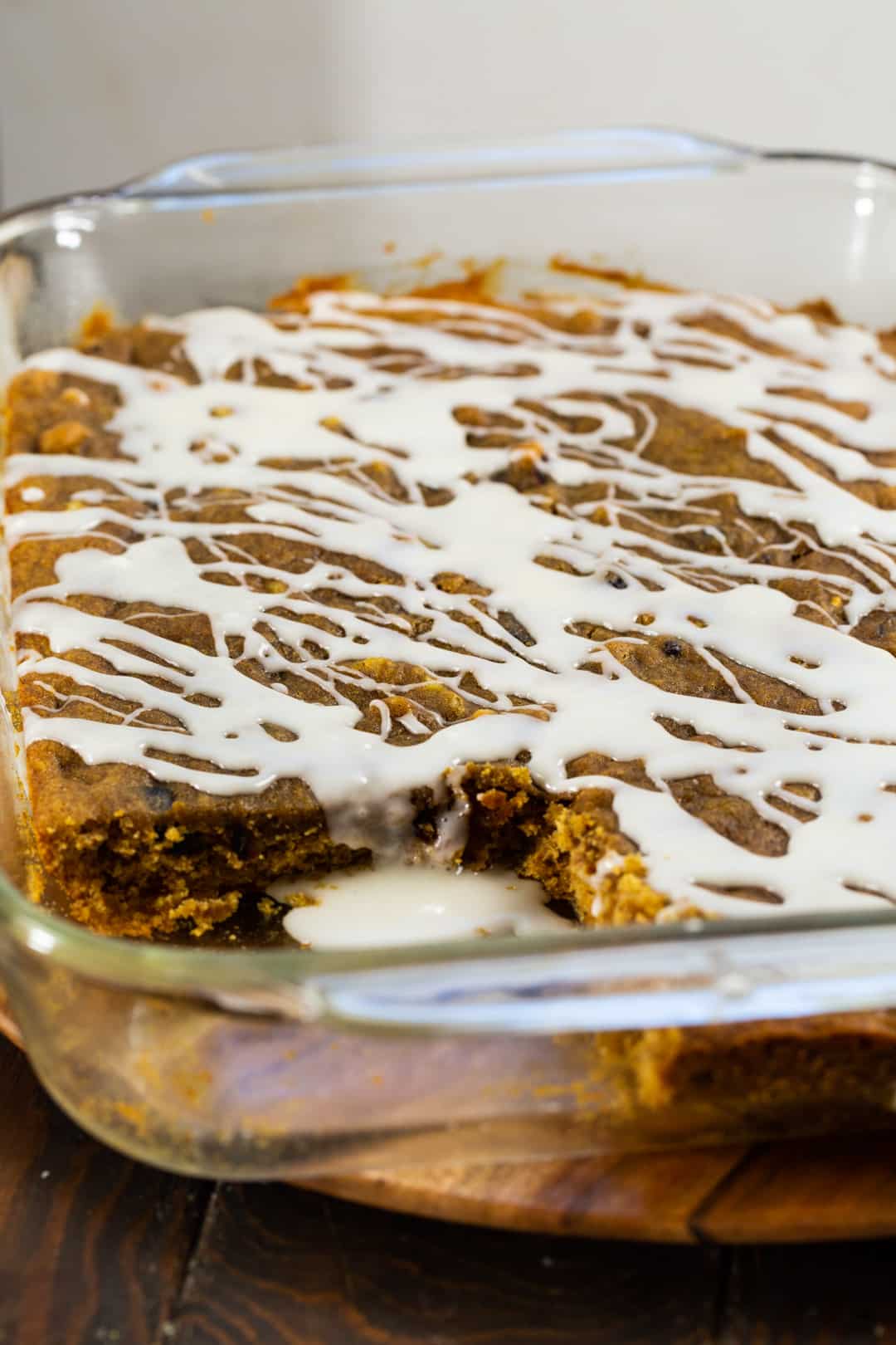 Apple Butter Bars in a baking dish.