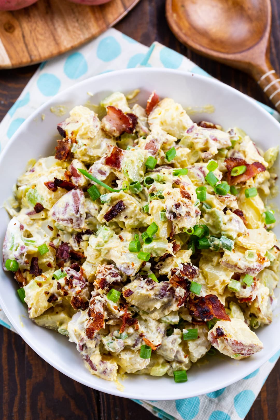 Honey Mustard Potato Salad in a serving bowl.