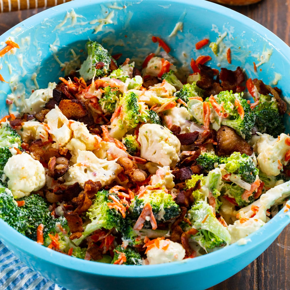 Marinated Broccoli and Cauliflower Salad