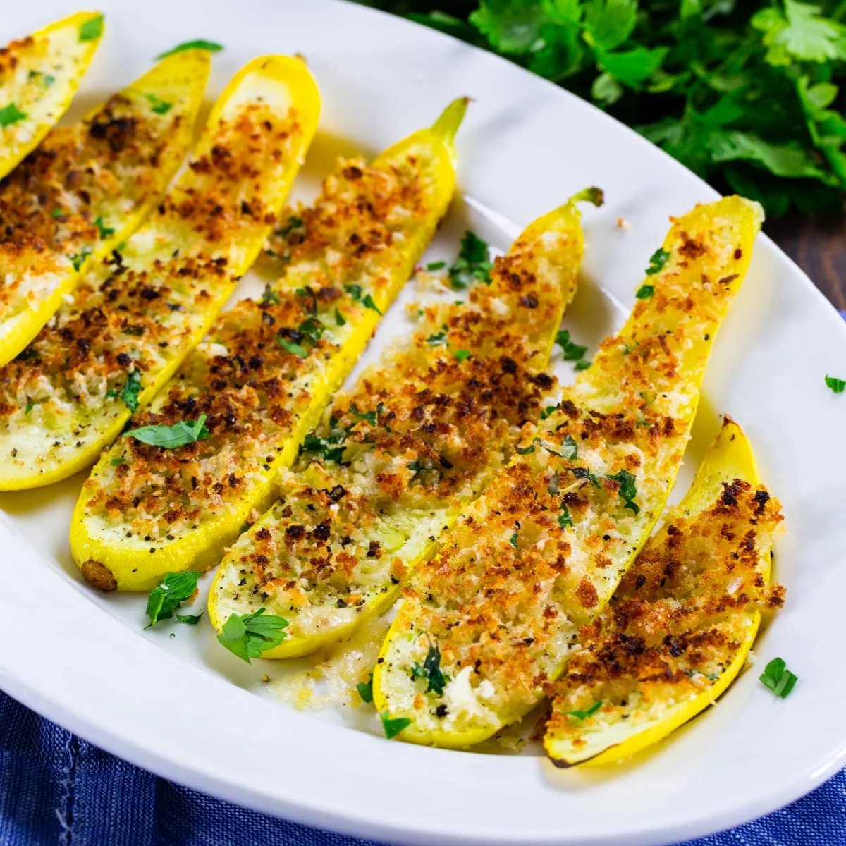 Panko Parmesan Squash Planks