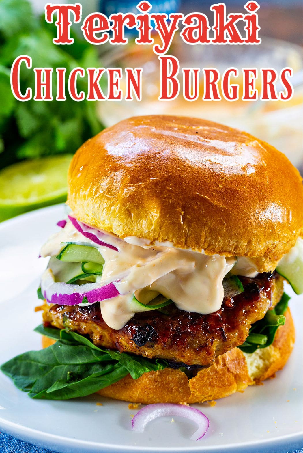 Teriyaki Chicken Burger on a bun.