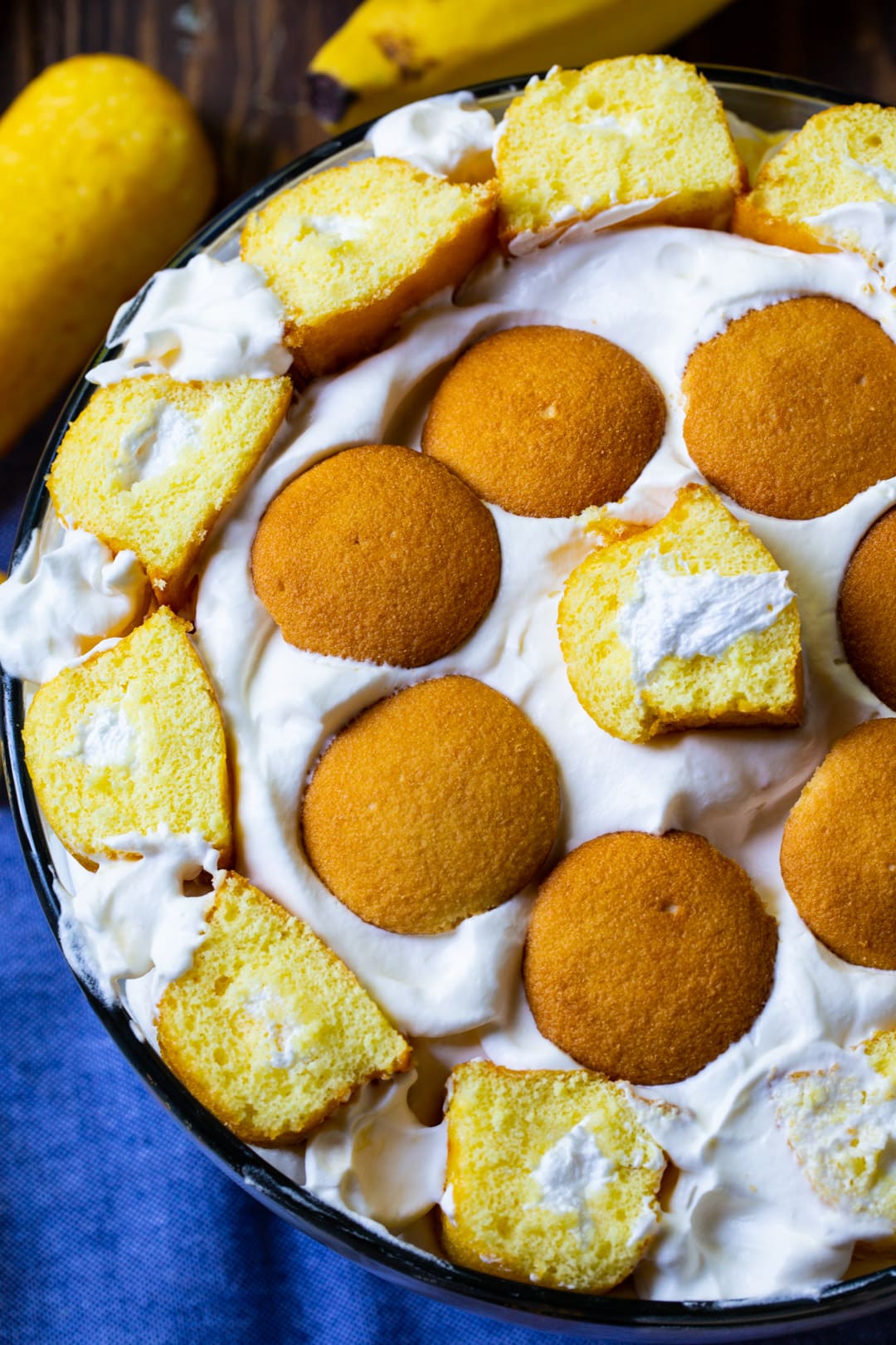 Overhead shot of Twinkie Banana Pudding.