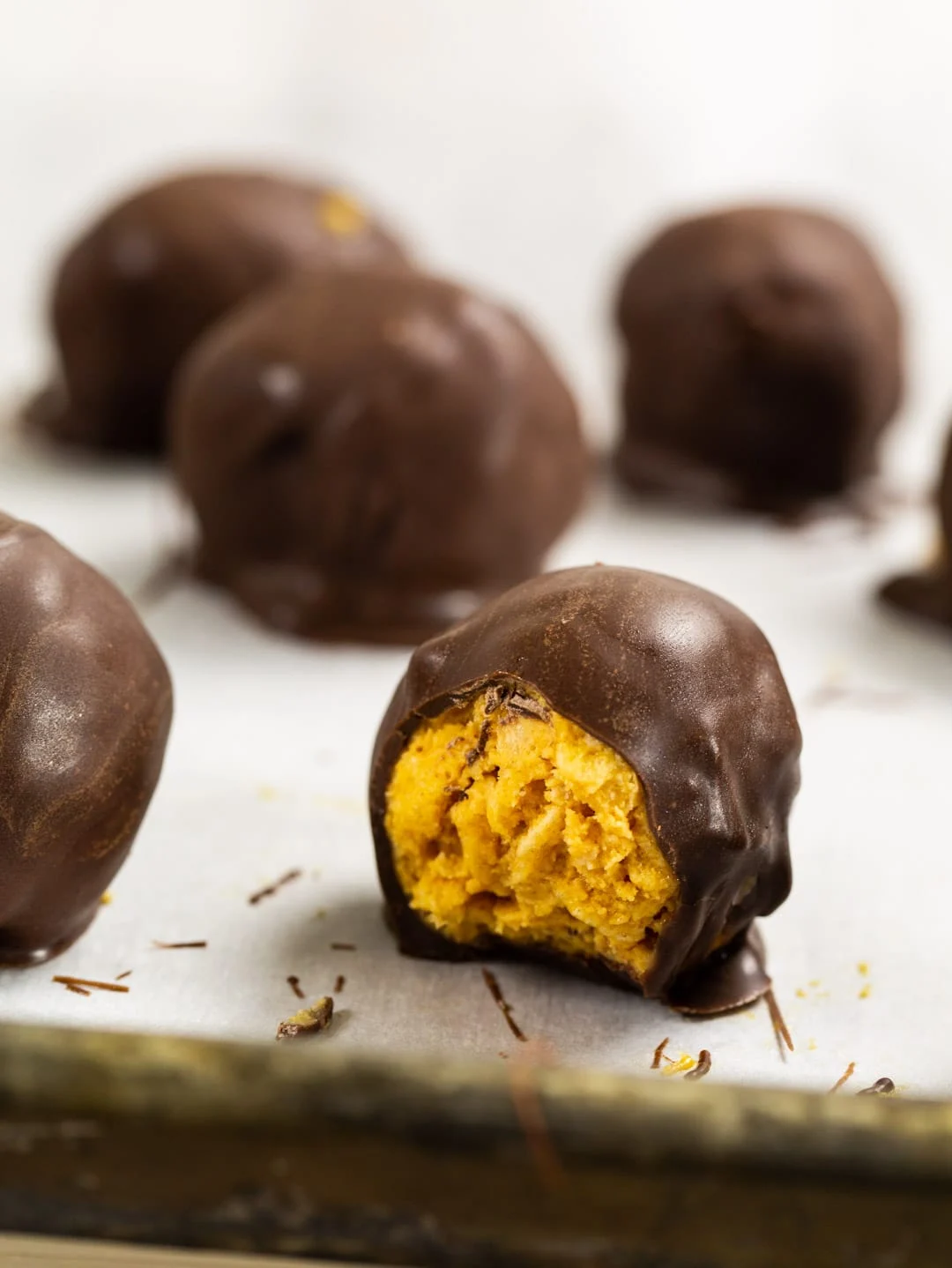 Peanut Butter Ball with bite taken.