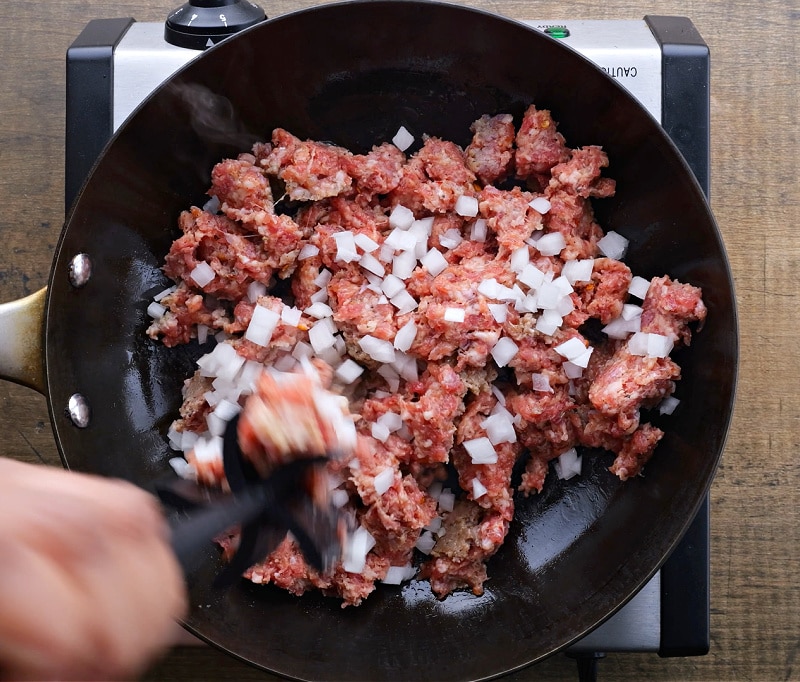 Filling for sausage bread.