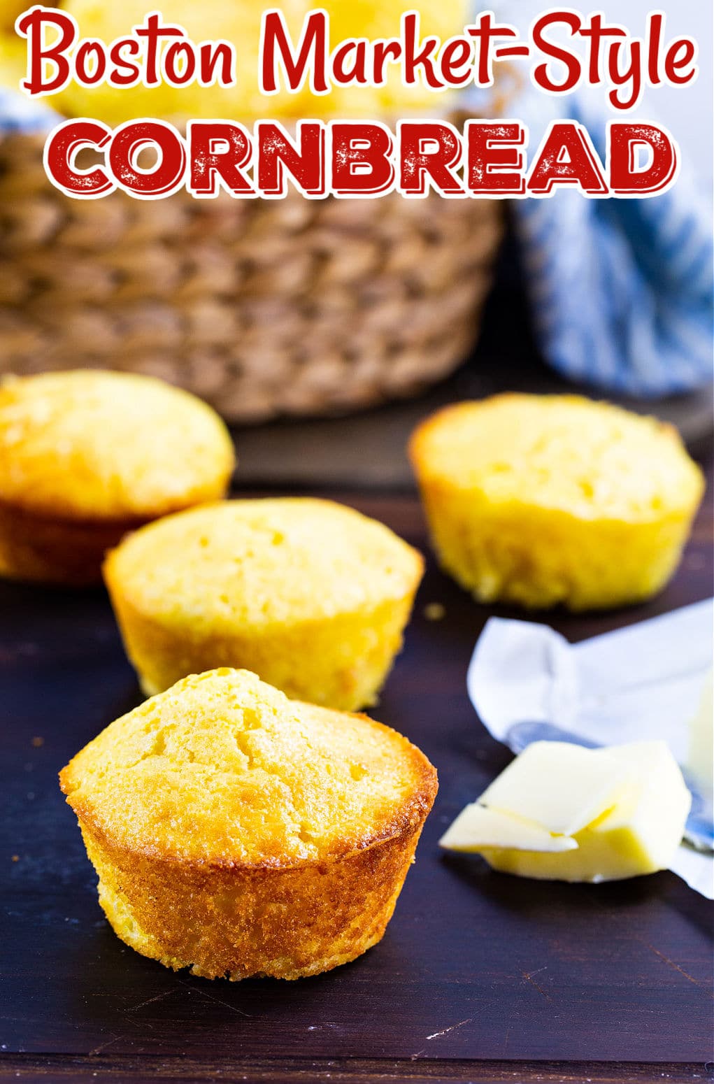 Boston Market Style Cornbread on wooden board.