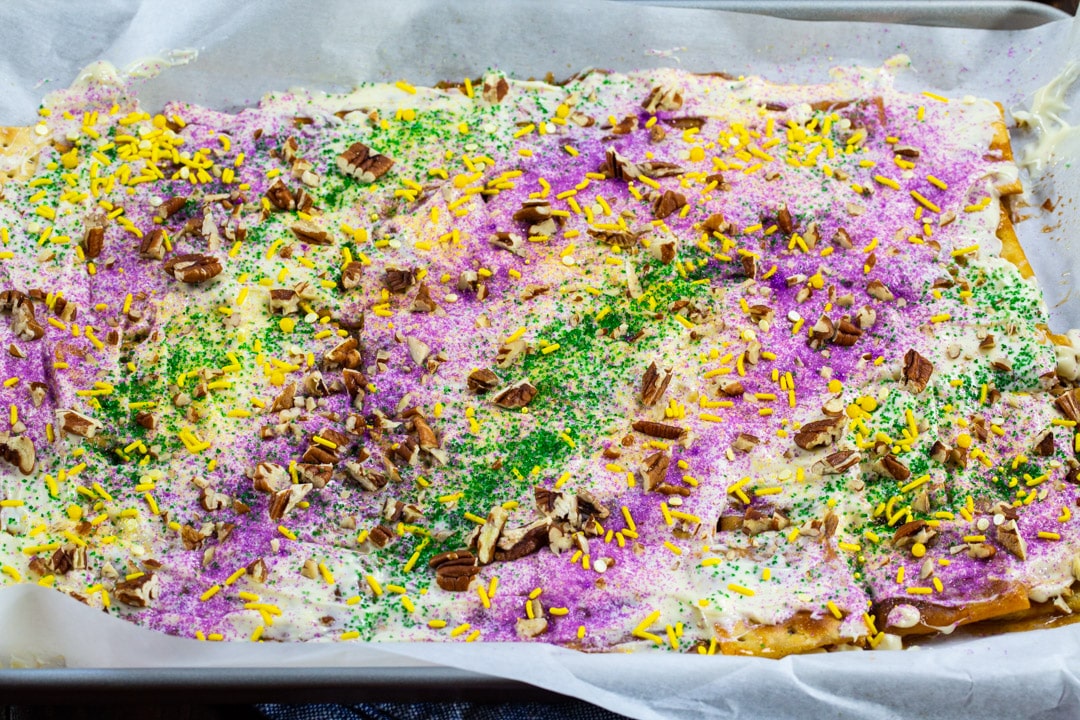 Cracker Candy on baking sheet.