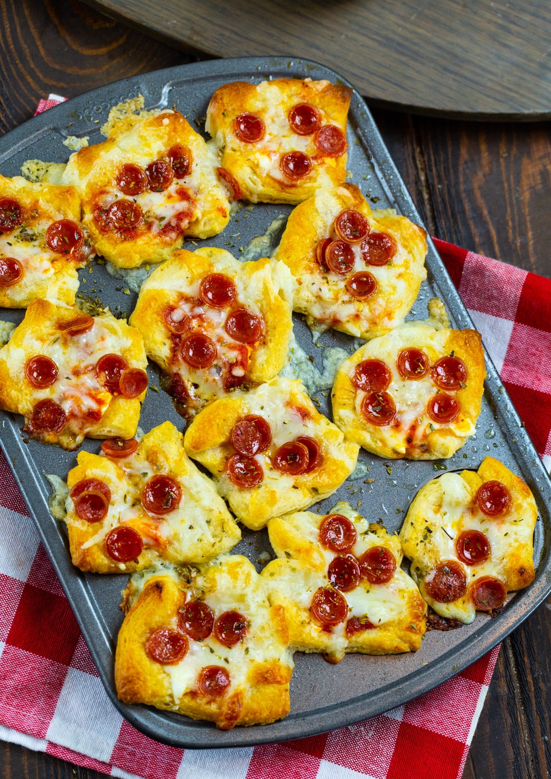 Pizza Poppers in mini muffin tin.