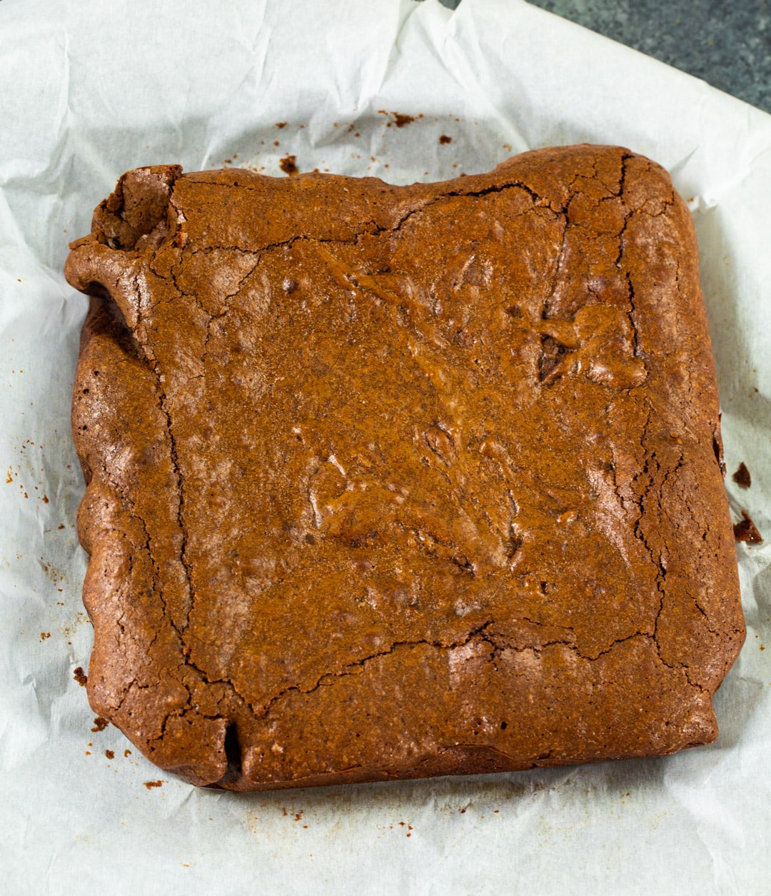 Brownies before being cut into squares.