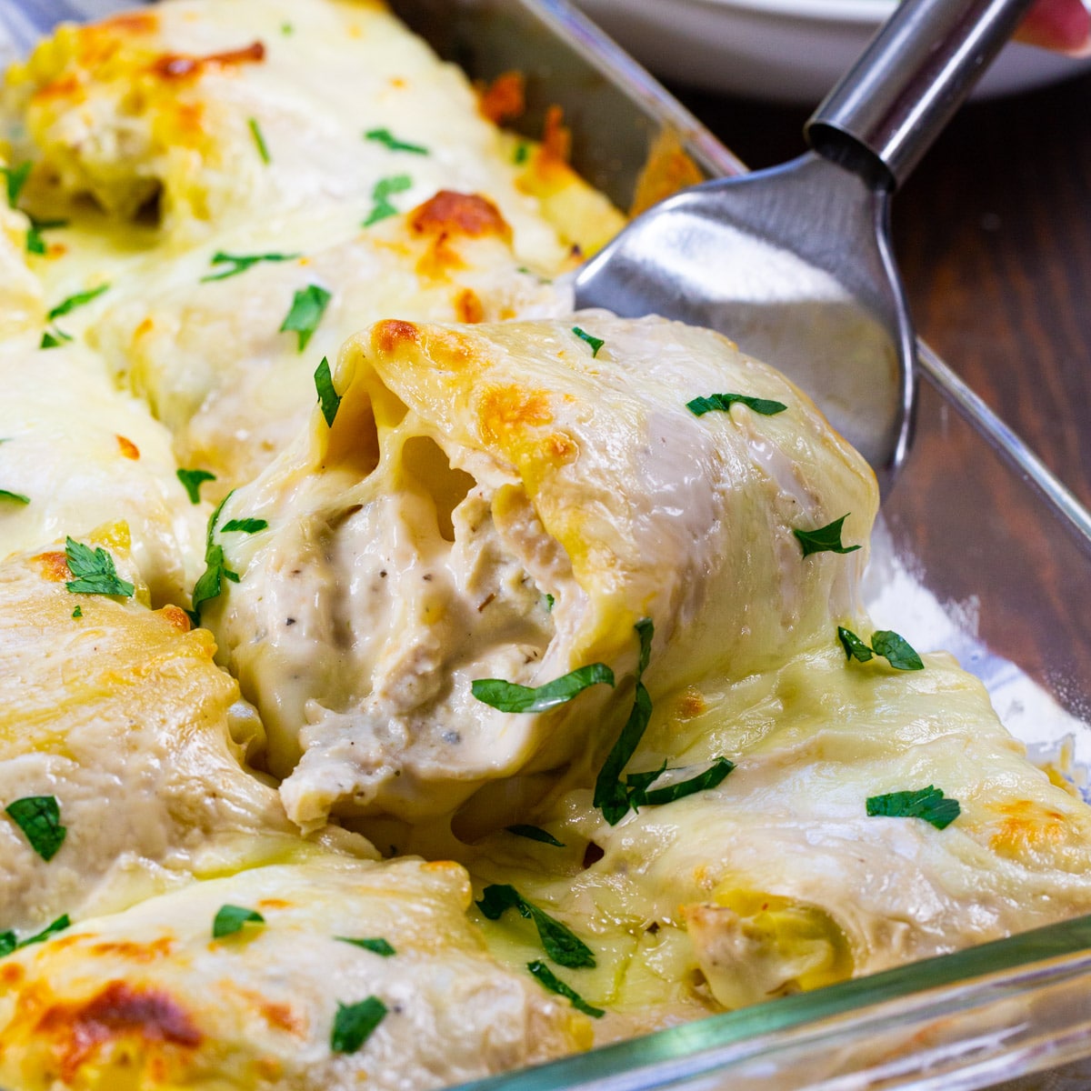 Chicken Alfredo Lasagna Roll-Ups