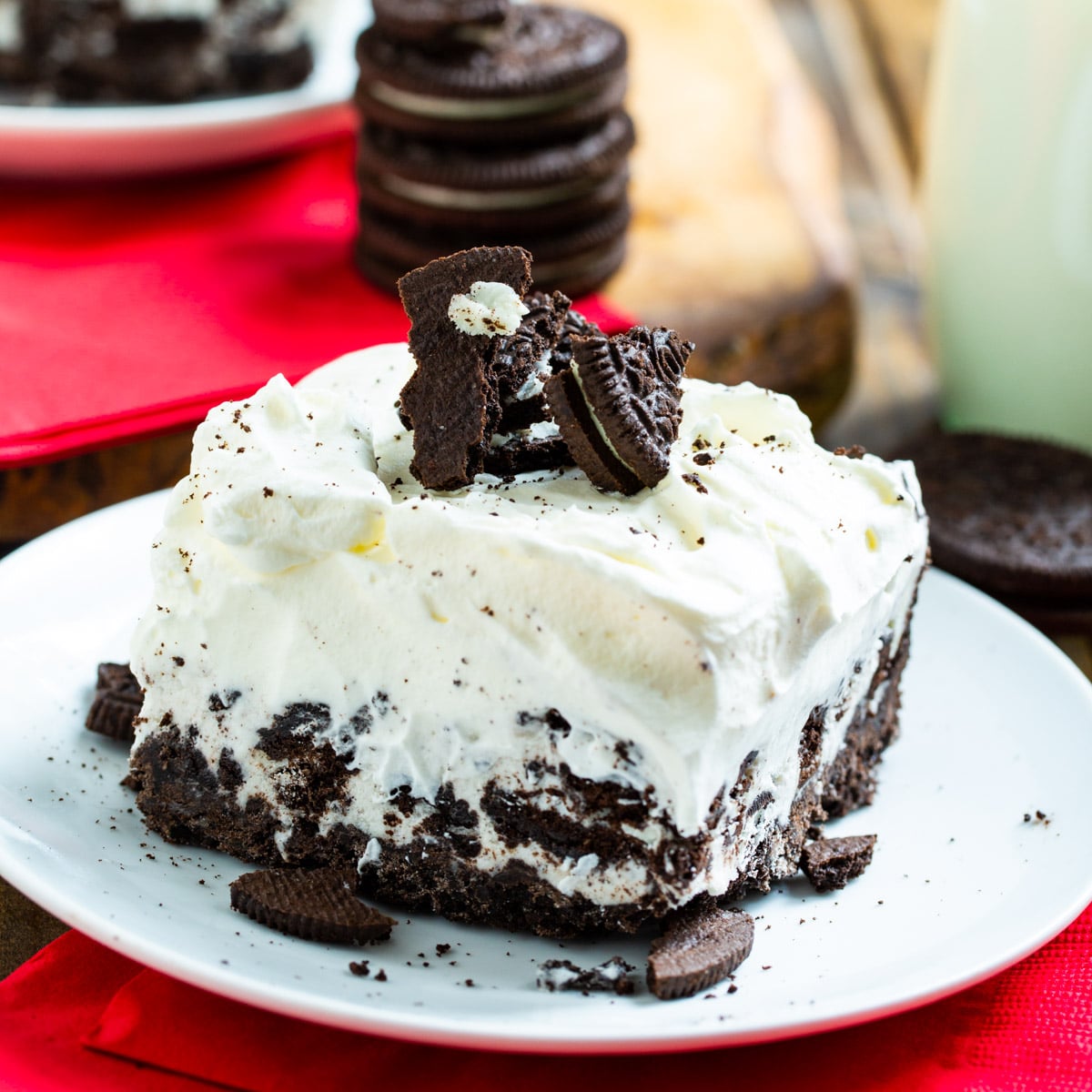 Cookies and Cream Ice Cream Bars on a plate.