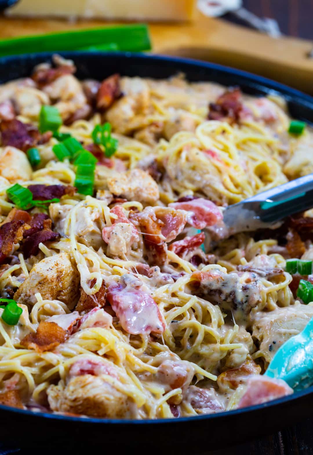 Creamy Angel Hair in large skillet.