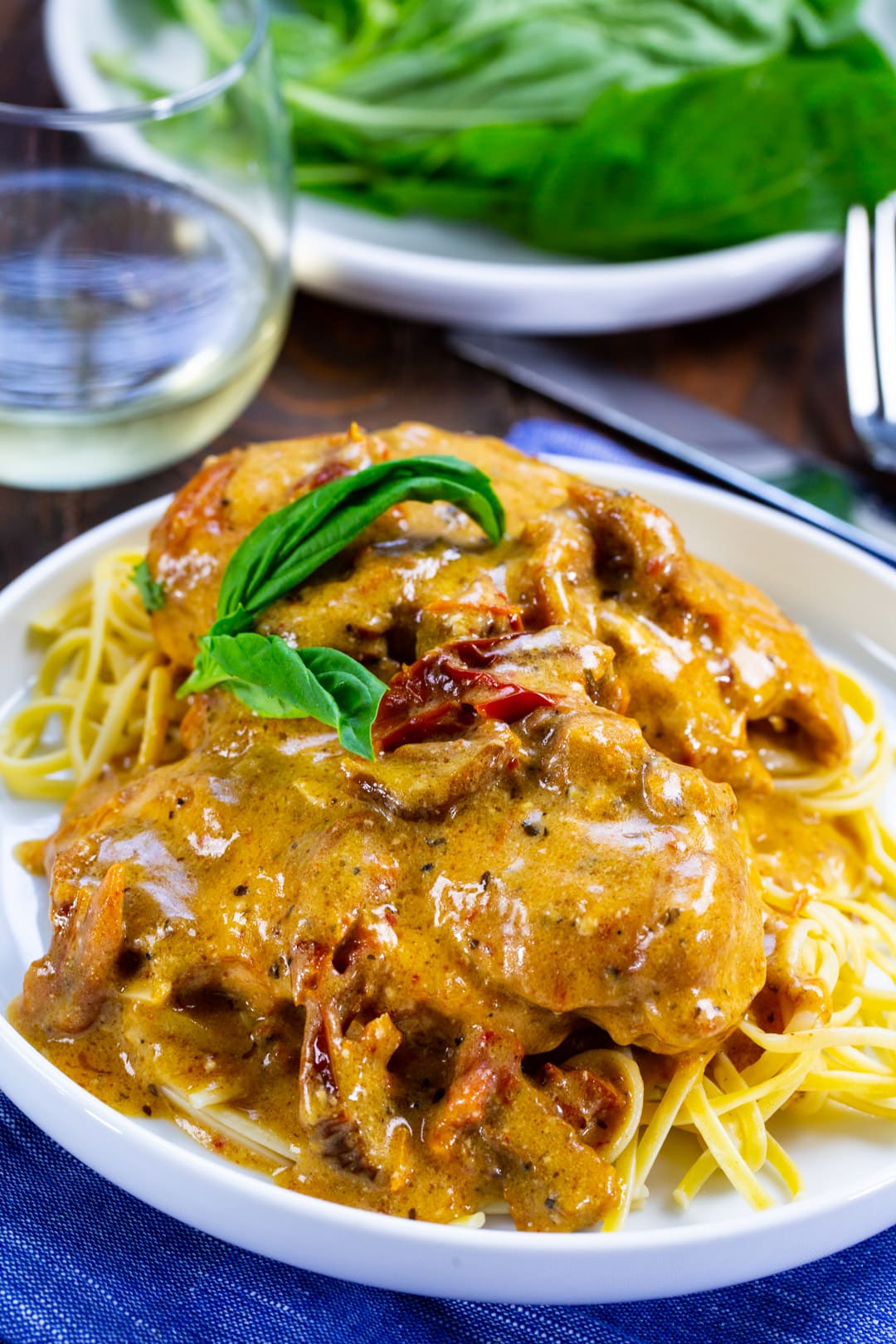 Marry Me Chicken over pasta.