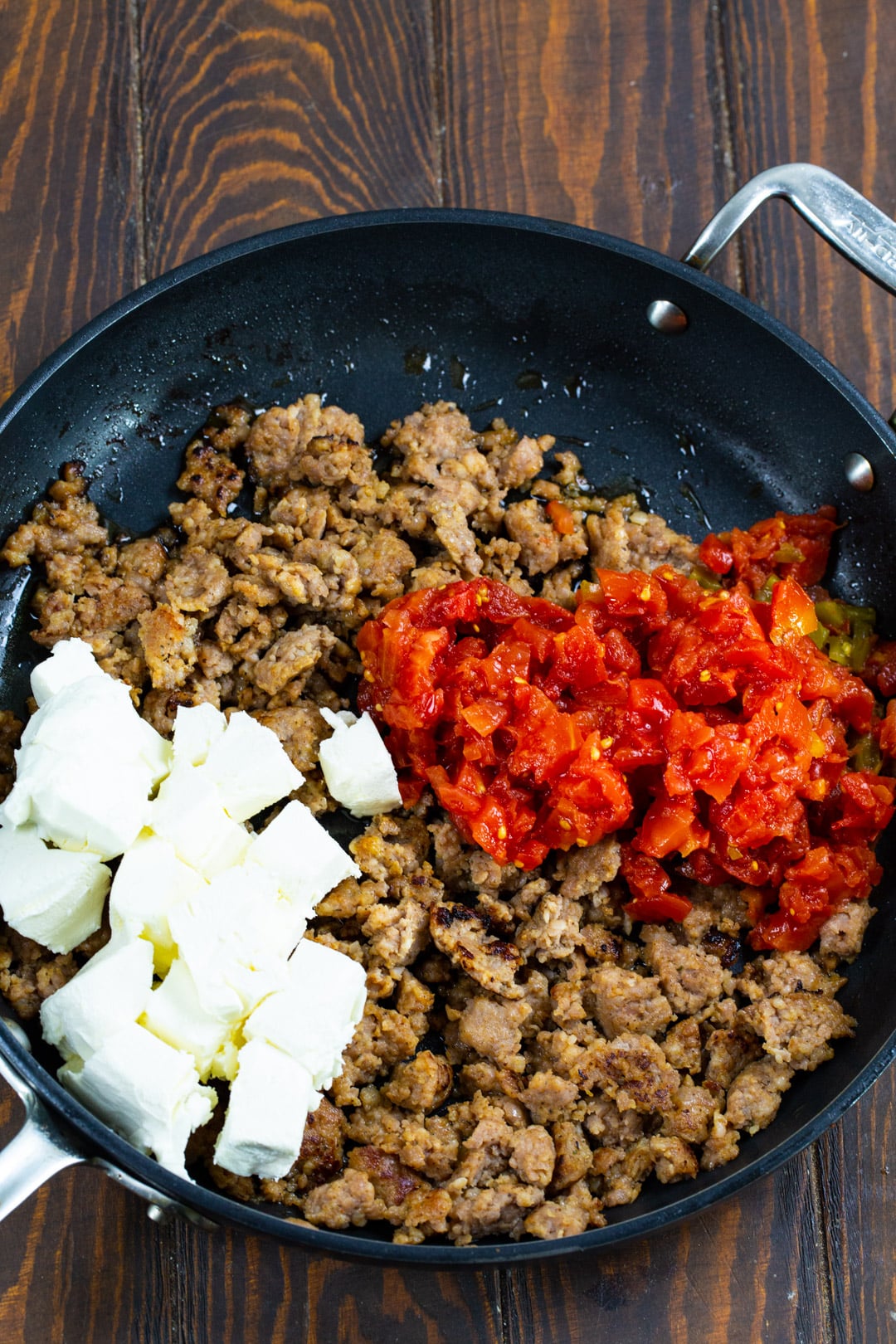 Ingredients in a skillet.