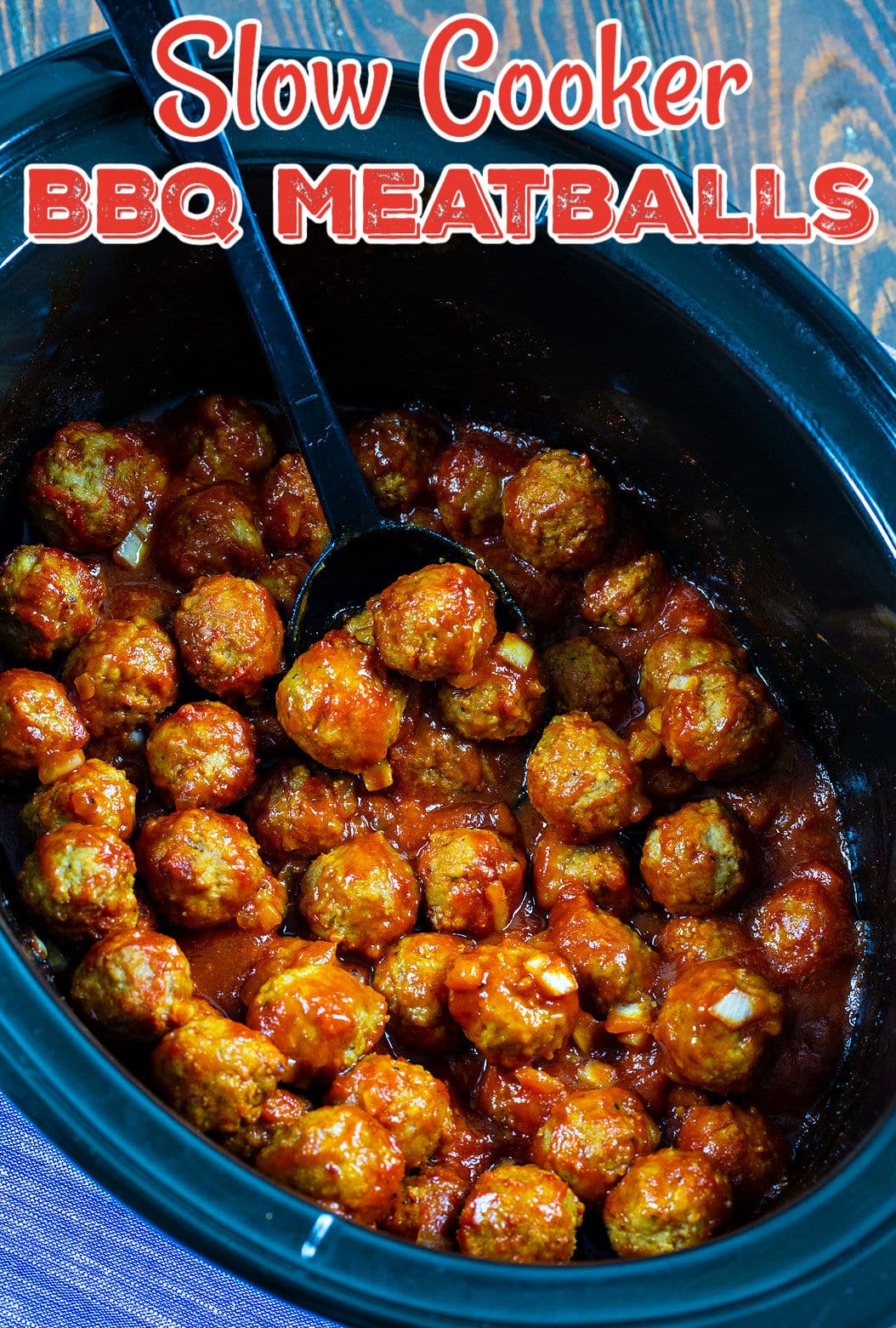 BBQ Meatballs in a slow cooker.