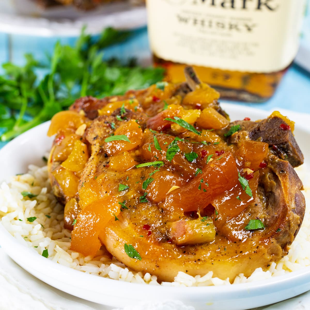 Slow Cooker Bourbon Peach Pork Chops