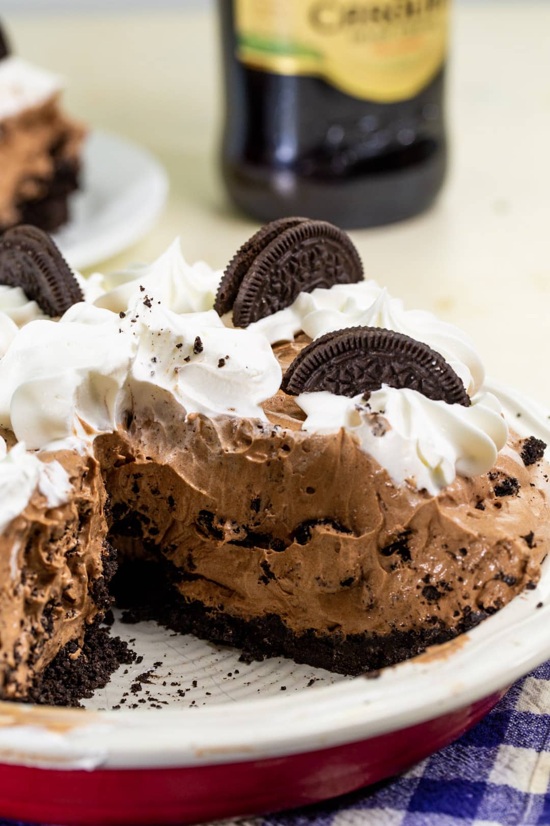 Pie with a slice cut out.