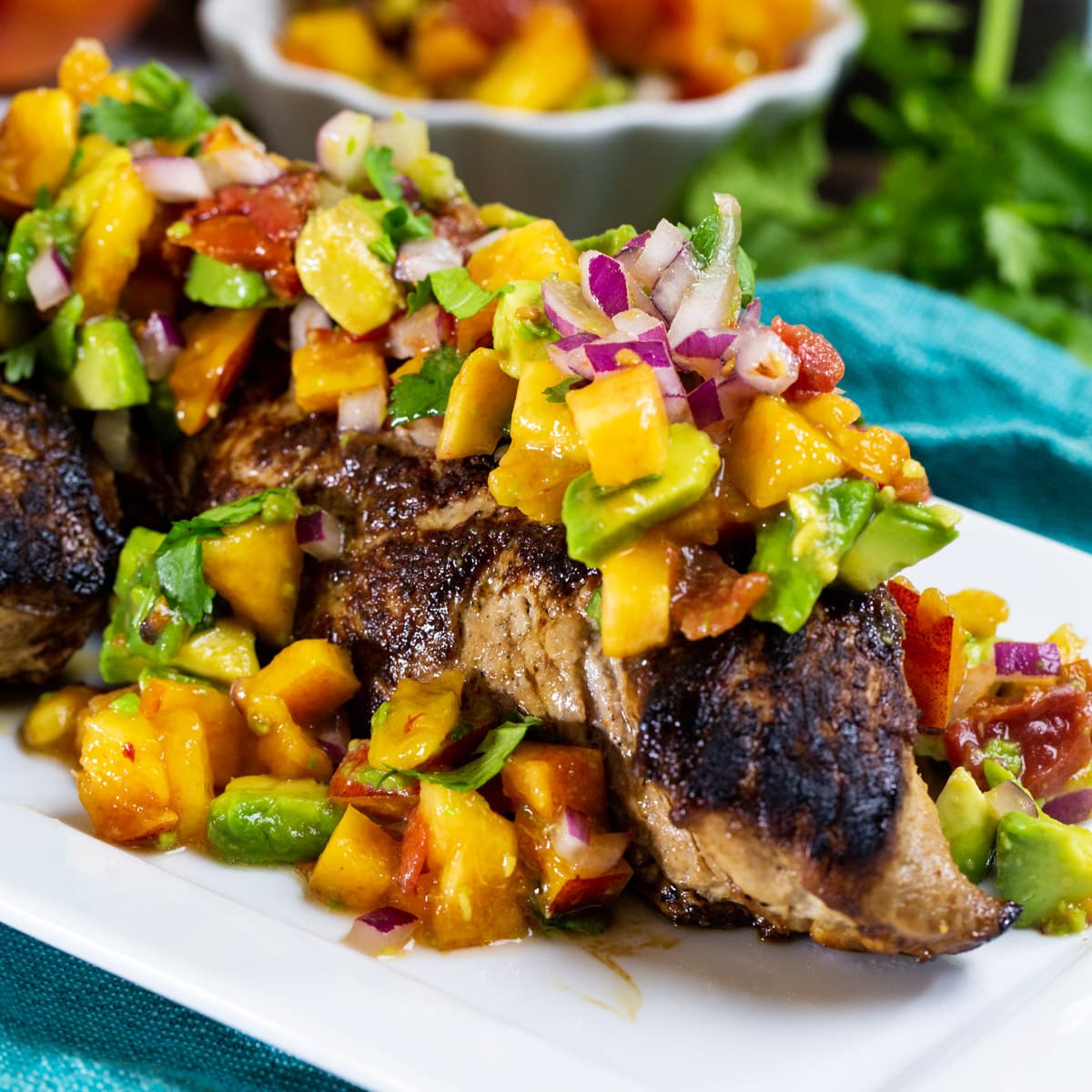 Pork Tenderloin with Nectarine Avocado Salsa