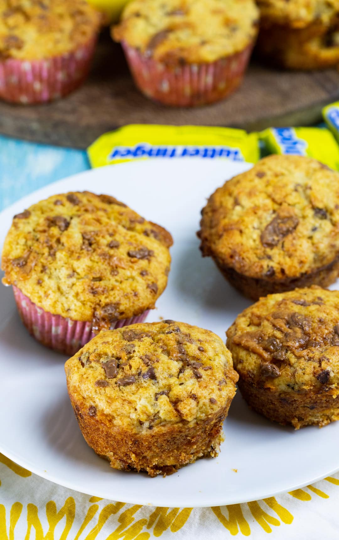 Muffins on a plate.