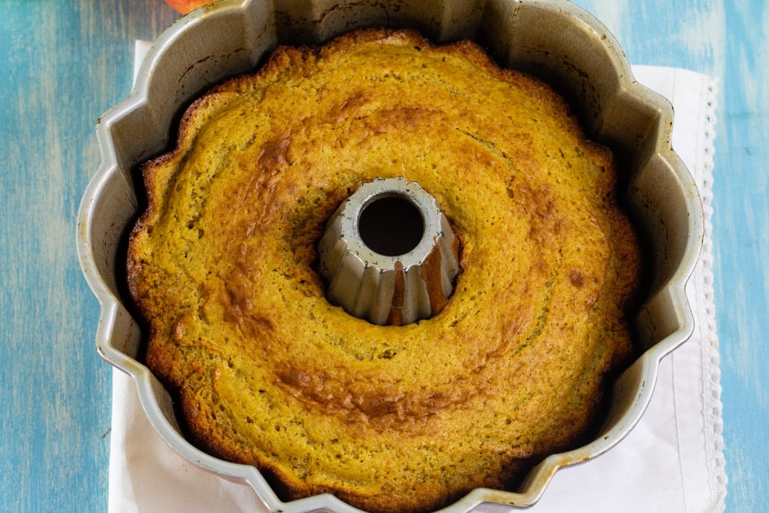 Cake in a bundt pan.