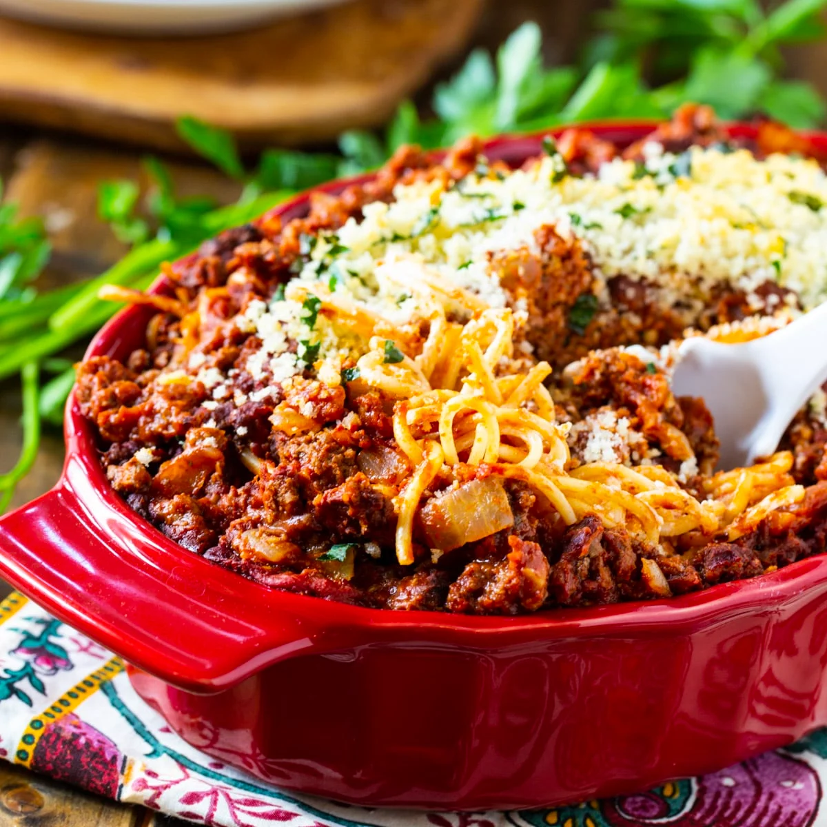 Cream Cheese Spaghetti Casserole