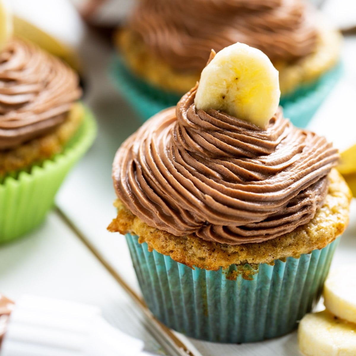Banana Cupcakes with Nutella Frosting