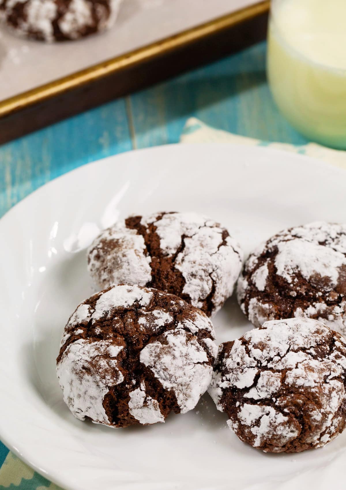 Chocolate cookies on a plate.