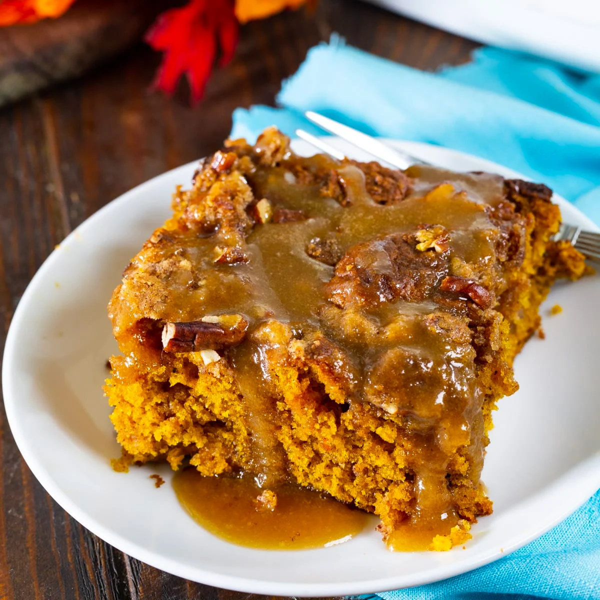 Pumpkin Coffee Cake with Brown Sugar Glaze