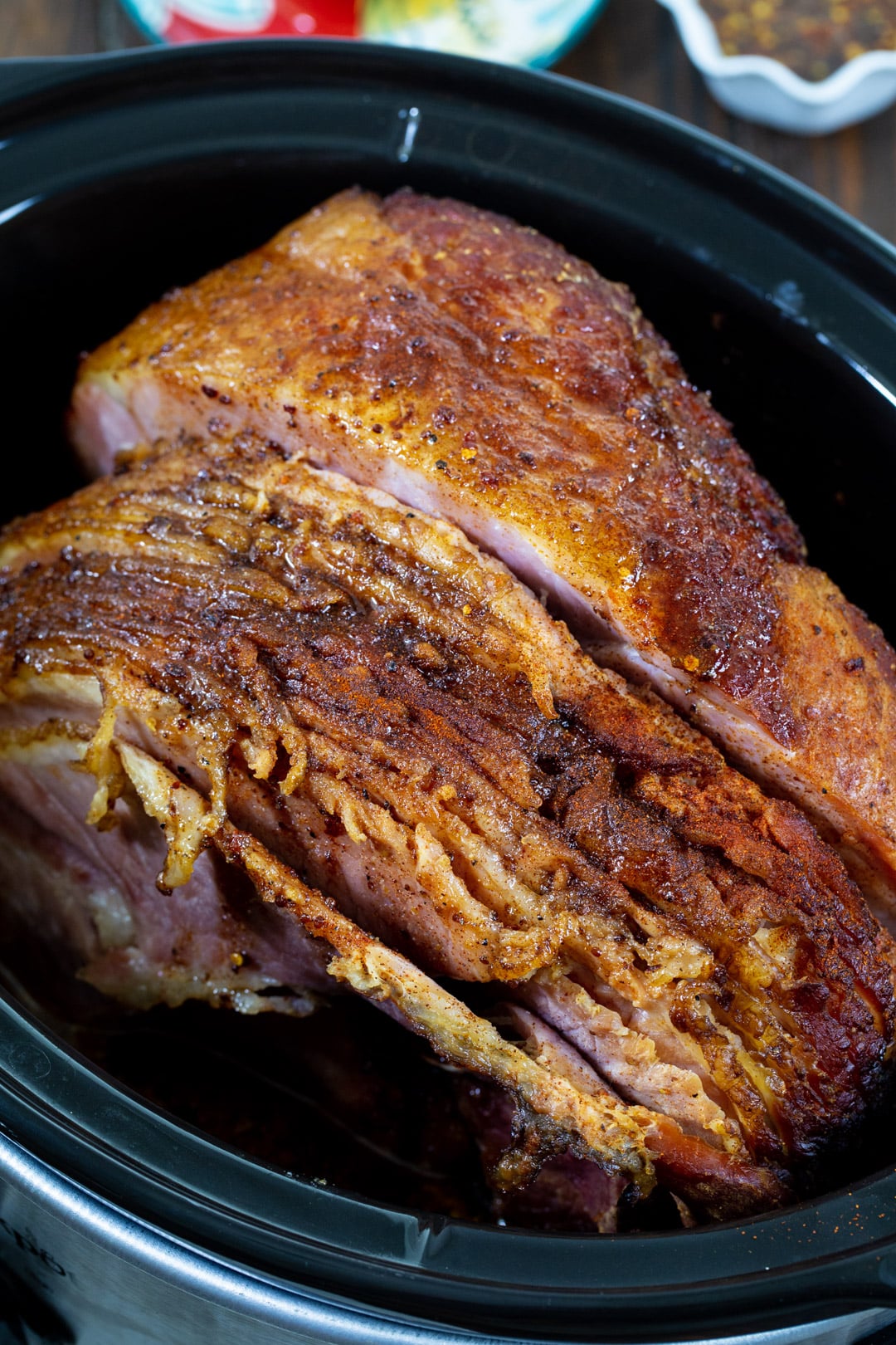 Hot Honey Ham in a slow cooker.