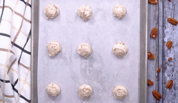 Balls on baking sheet.