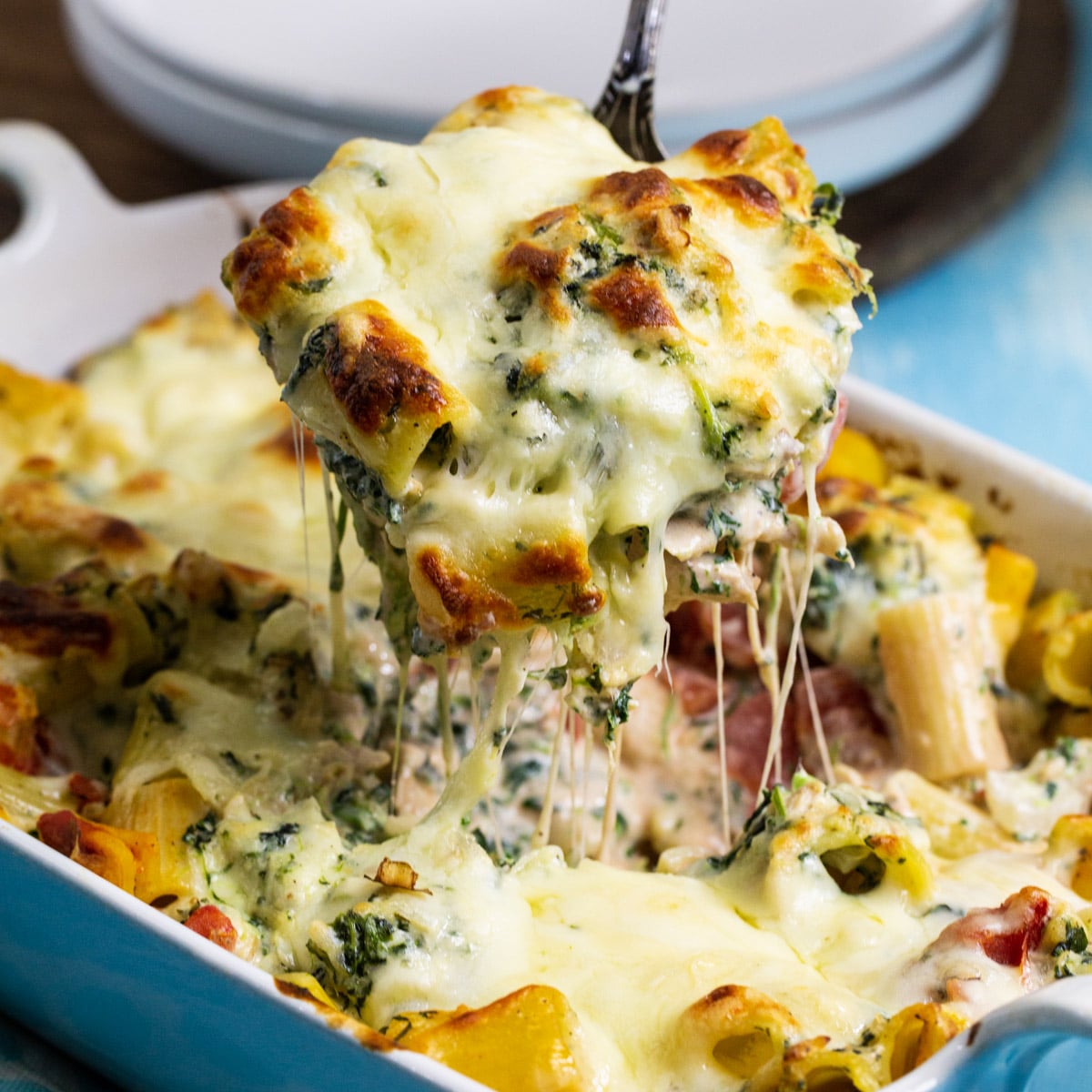Chicken Spinach Rigatoni