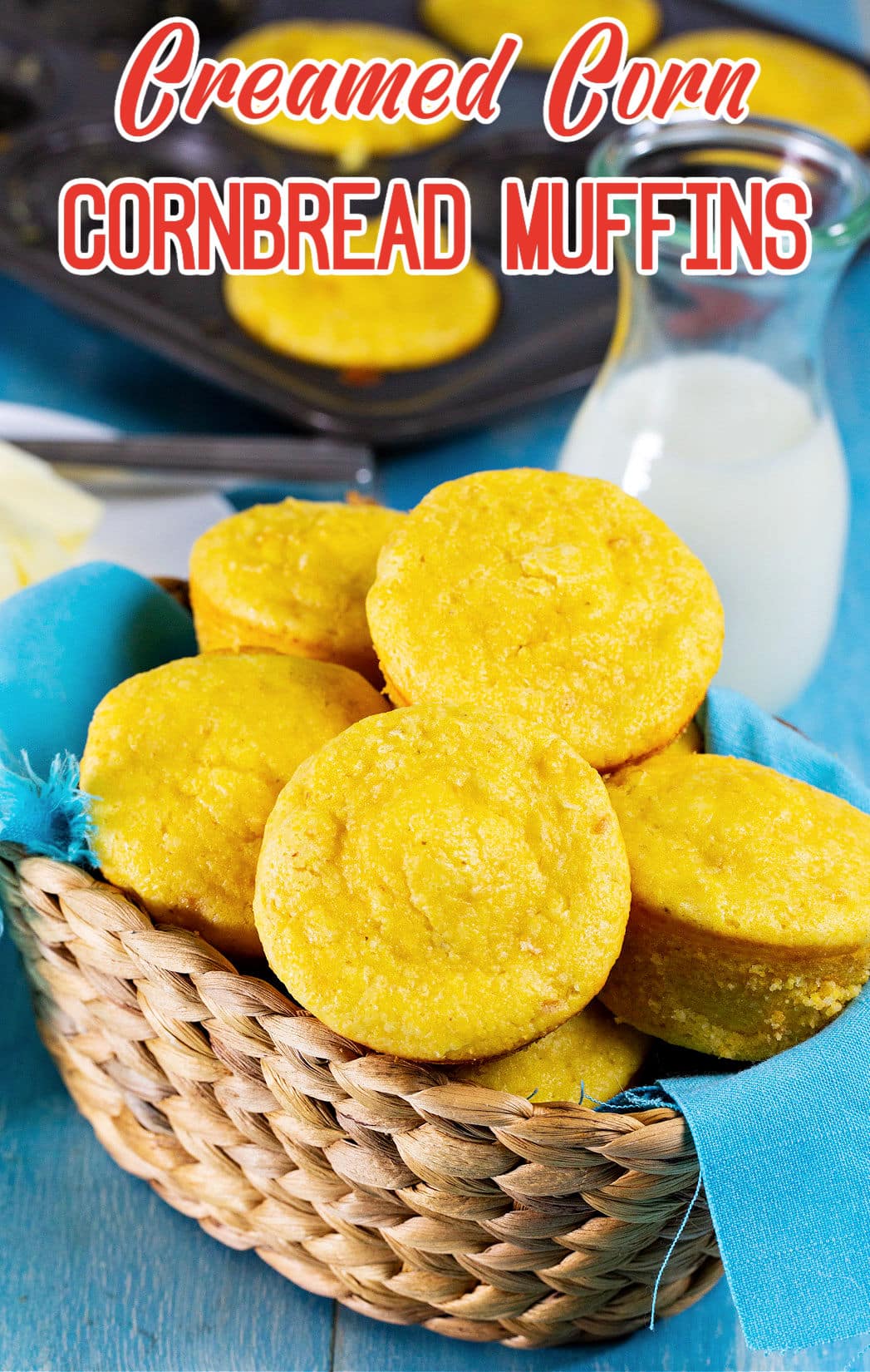 Cornbread Muffins in bread basket.