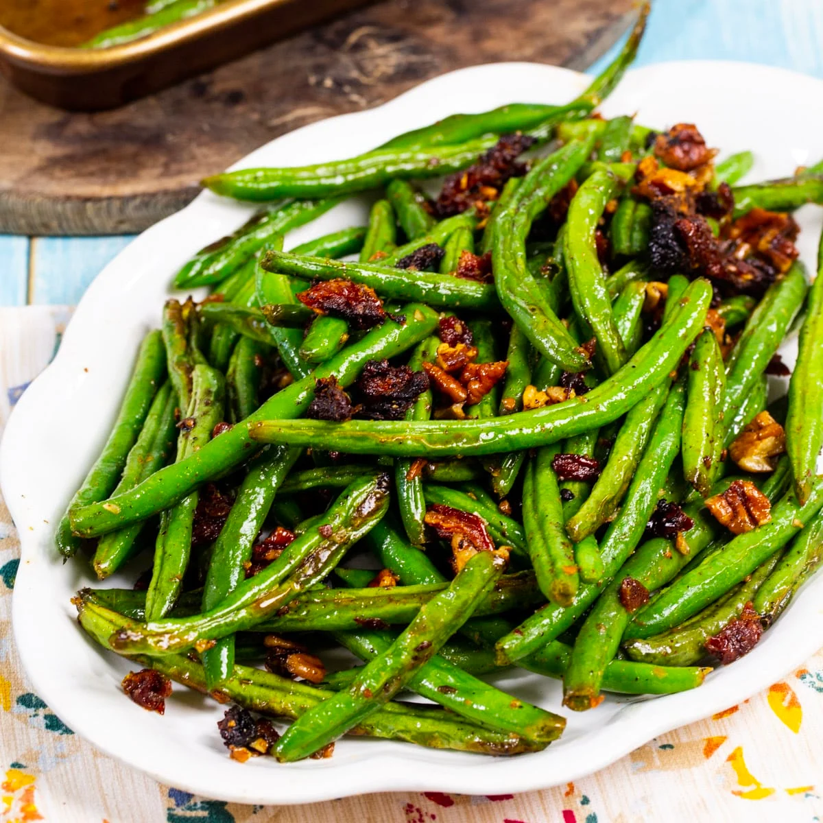 Roasted Green Beans with Sun-Dried Tomatoes