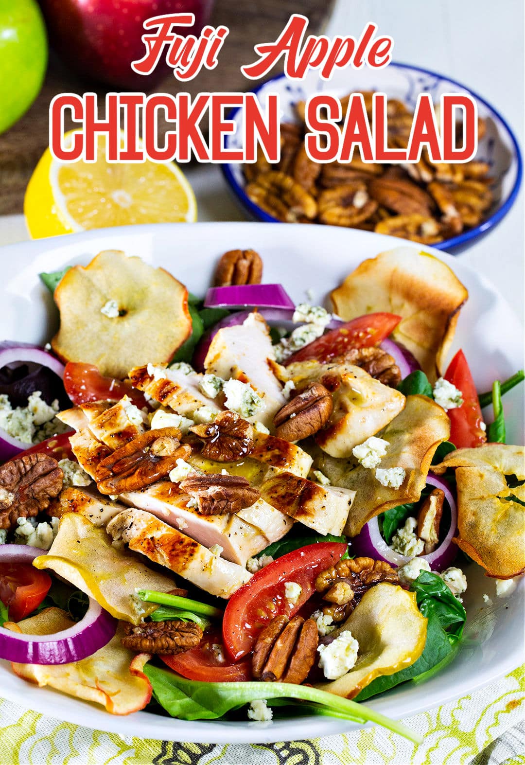 Fuji Apple Chicken Salad in a serving bowl.