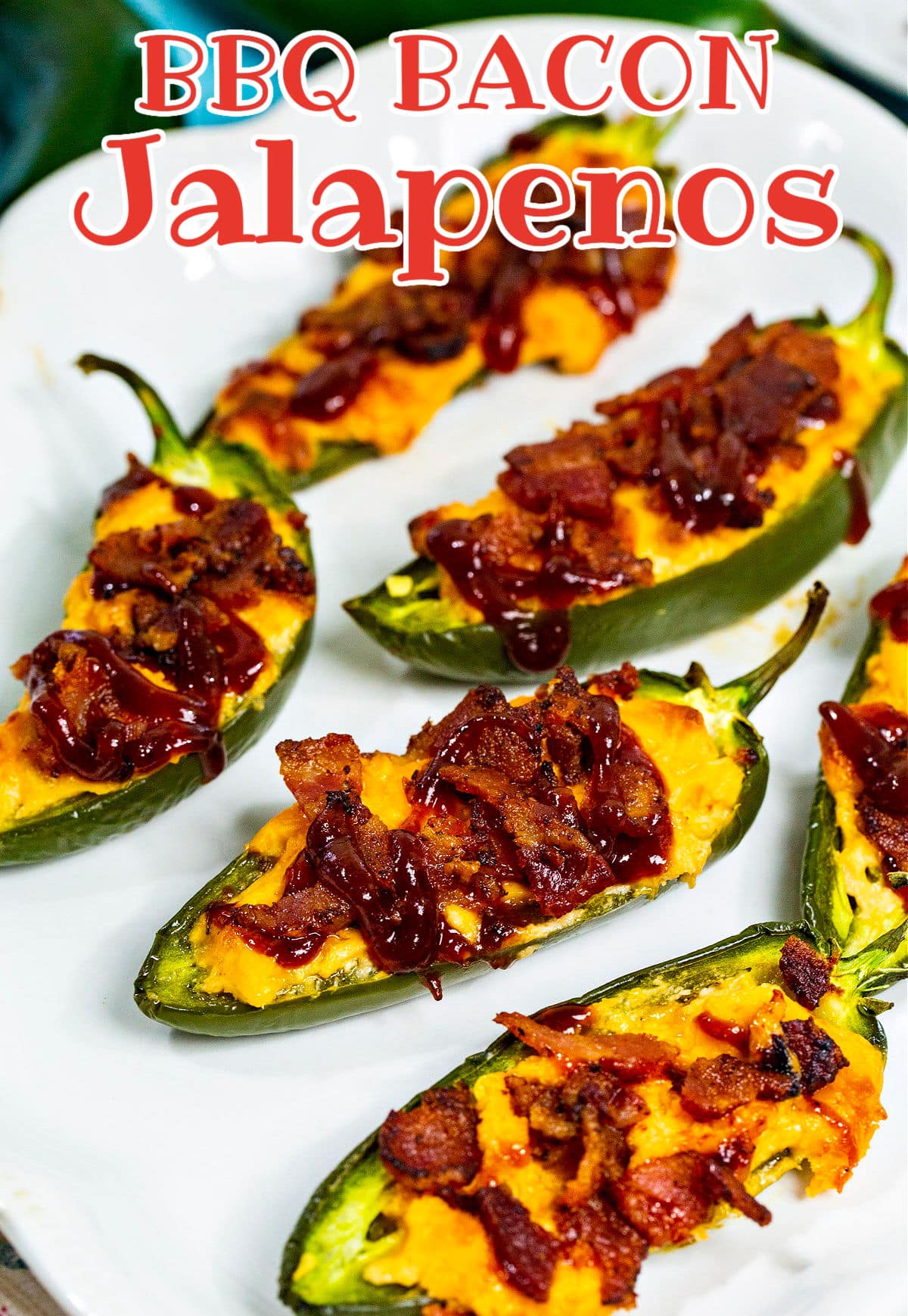 BBQ Bacon Jalapenos on serving platter.