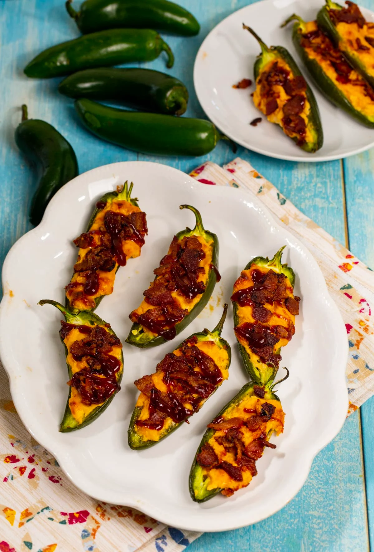 BBQ Bacon Jalapenos on serving plate.