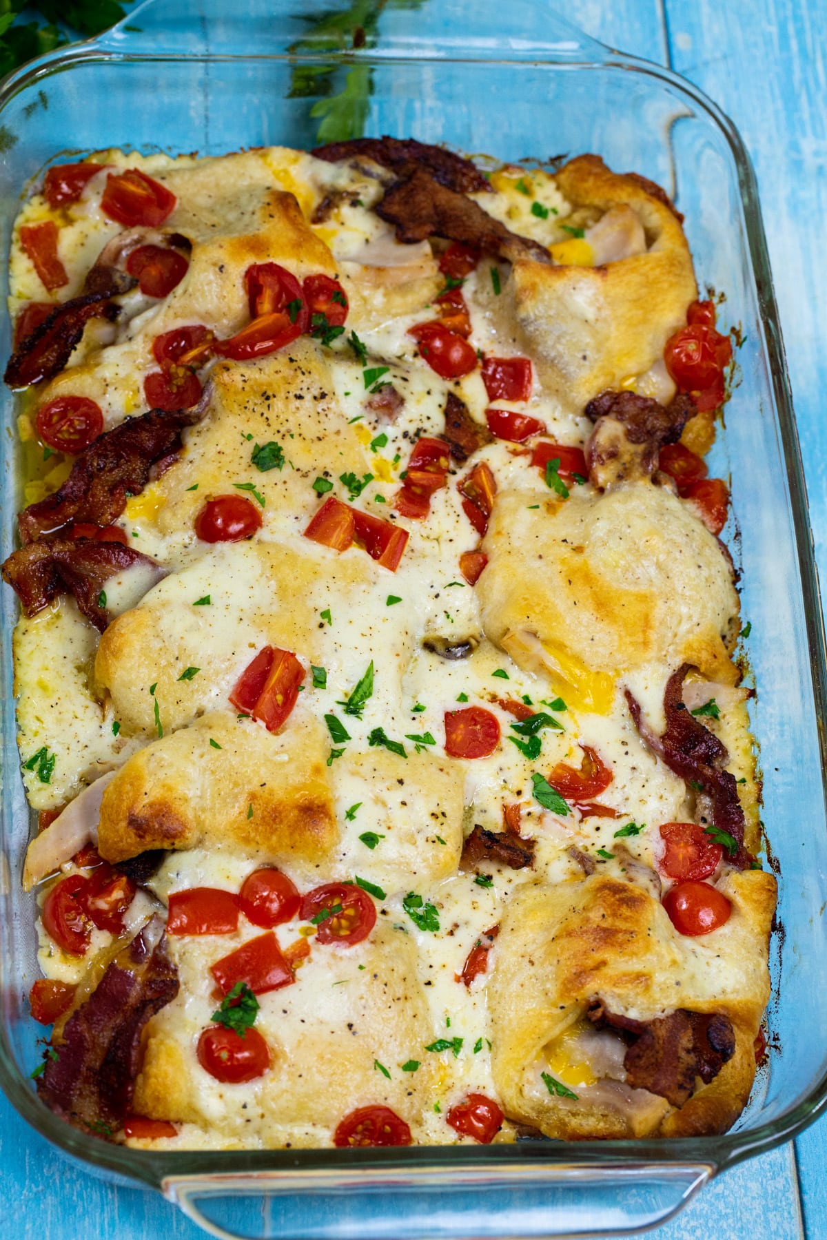 Crescent Casserole in a baking dish.