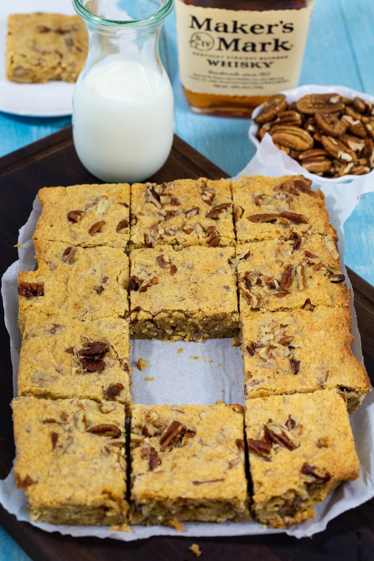 Blondies cut into squares.