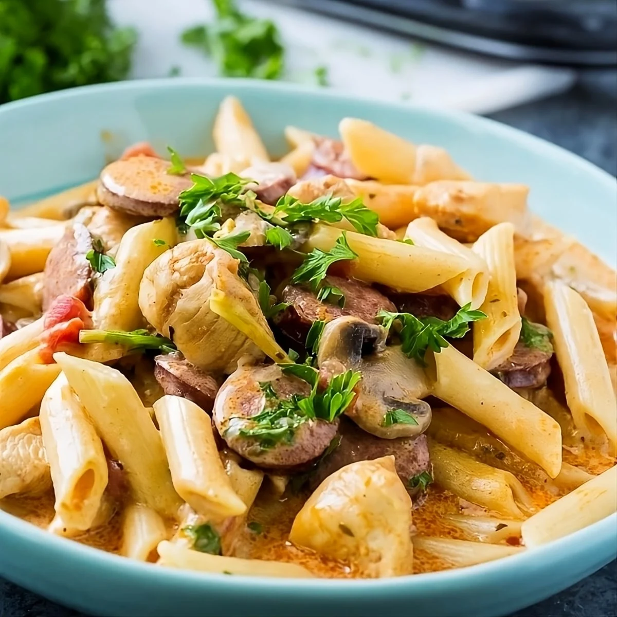 Instant Pot Creamy Cajun Pasta in a bowl.
